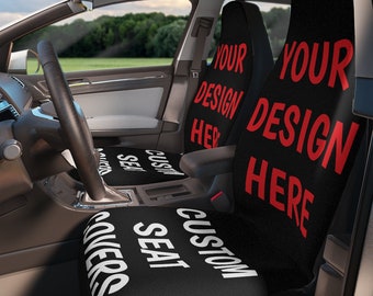Personalized Car Seat Covers, Customizable Set of Seat Covers, Car Accessories, Promotional Products Auto Decor, Unique Gifts, Set of 2