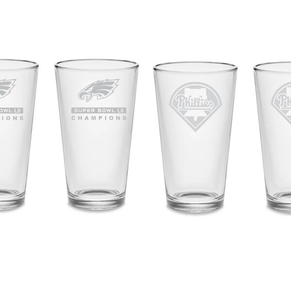 Eagles Etched Pint Glass Etsy