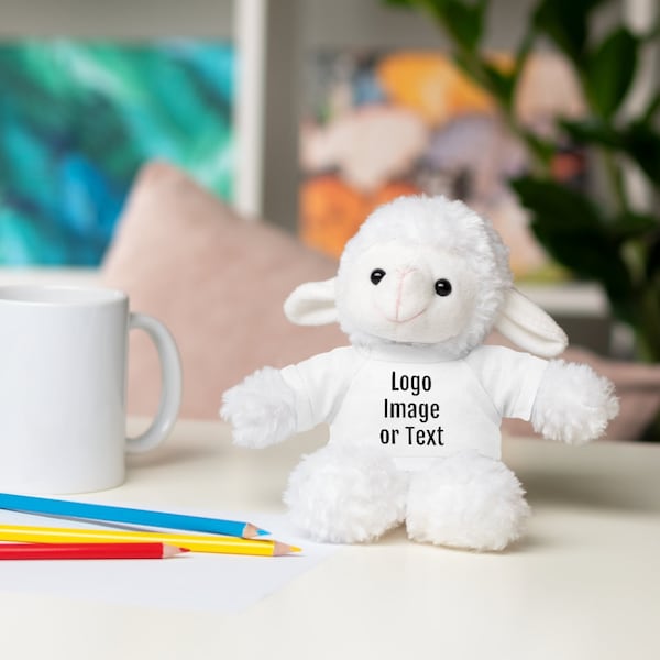 Custom Stuffed Animals with Tee with Your Image, Design, Logo, Text