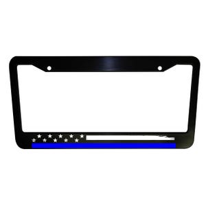 Dünne blaue Linie Polizeiauto-Nummernschild-Rahmen, zurück die blaue Unterstützung, Auto-Dekor, schwarzer Plastik, Aluminium, LKW-Dekor, Autozubehör