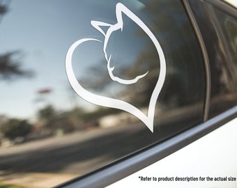 Cat Heart Vinyl Decal – Pet Lover Car/Truck Sticker