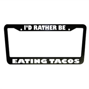 Funny Taco License Plate Frame - Carbon Fiber Look For Tacoma Trucks (2 Pack)