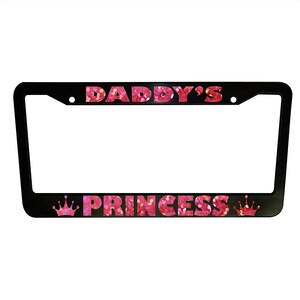 Pappas prinsess registreringsskyltsram, glitter bildekor