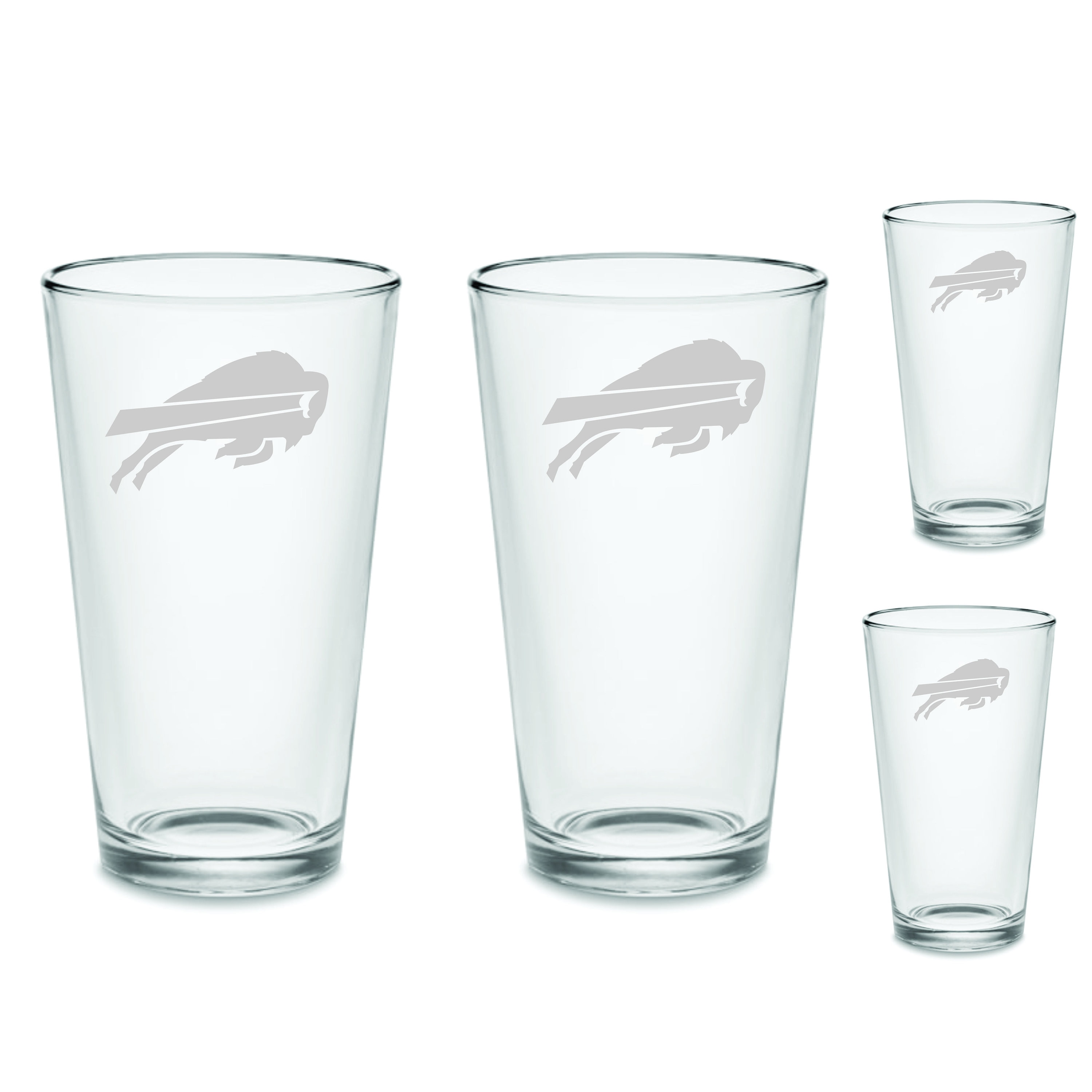 Buffalo Bills 16oz Pint Glass With 4 Pack Coasters 