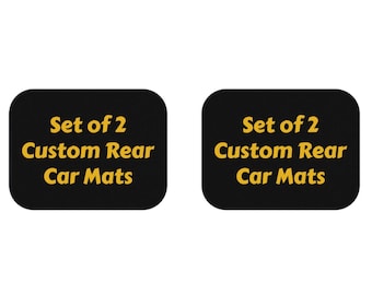 Custom Rear Car Mats, Personalized Auto Floor Mats, Set of 2
