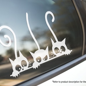 Cats Peeking Vinyl Car Truck Decal Window Sticker Vehicle Parts Car Decor Cat Lover Gifts Kitty Pet