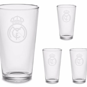 Real Madrid La Liga Mini Bar Set Pint Glass Bar Towel Officially Licensed 4 Coasters