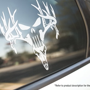 Deer Antlers Punisher Skull Vinyl Car Truck Decal Window Sticker Vehicle Parts Car Decor Hunting Lovers Gifts