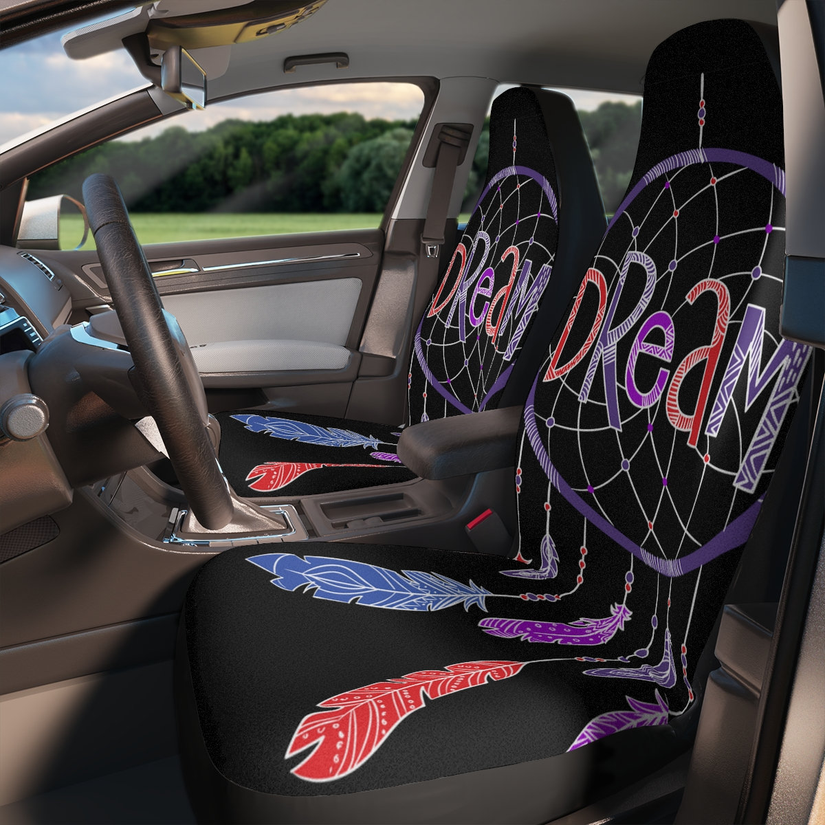 Discover Boho Dream Catcher Car Seat Covers Set of Front Seat Covers Hippie Design