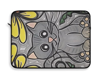Custodia per laptop a forma di gatto kawaii, custodia protettiva imbottita per computer