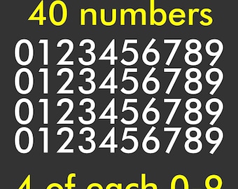 6" Vinyl Number Stickers, Mailbox Decals, House Numbers, Set of 40