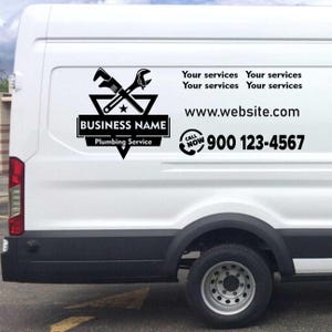 2pcs Custom Plumbing Business Van Decals, Commercial Signs for Vehicles, Personalized Business Vehicle Graphics, Decals for Trailers, Trucks