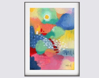 PRINT, Modern Abstract Wall Print, Giclee Print, Colorful Art Work, Print of an original acrylic painting