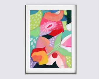 Original small 5 x 7 in. acrylic painting,  PRINT Giclee Print, Abstract wall art, Modern Contemporary Art Print