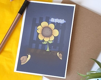 Garden themed Greeting Card 'Oh Bugger'