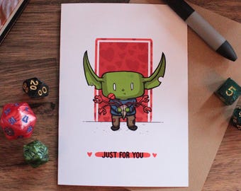 D&D Valentinstagskarte - Kobold ""Just for you"""