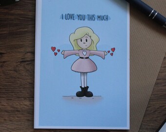 Grußkarte 'I love you this much'