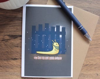 Garden Slug Grußkarte: Lustige Valentinstag oder Geburtstagskarte