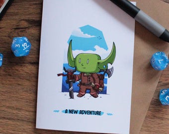 Ein neues Abenteuer - Fantasy life Strukturell Grußkarte - Dungeons and Dragons Thema