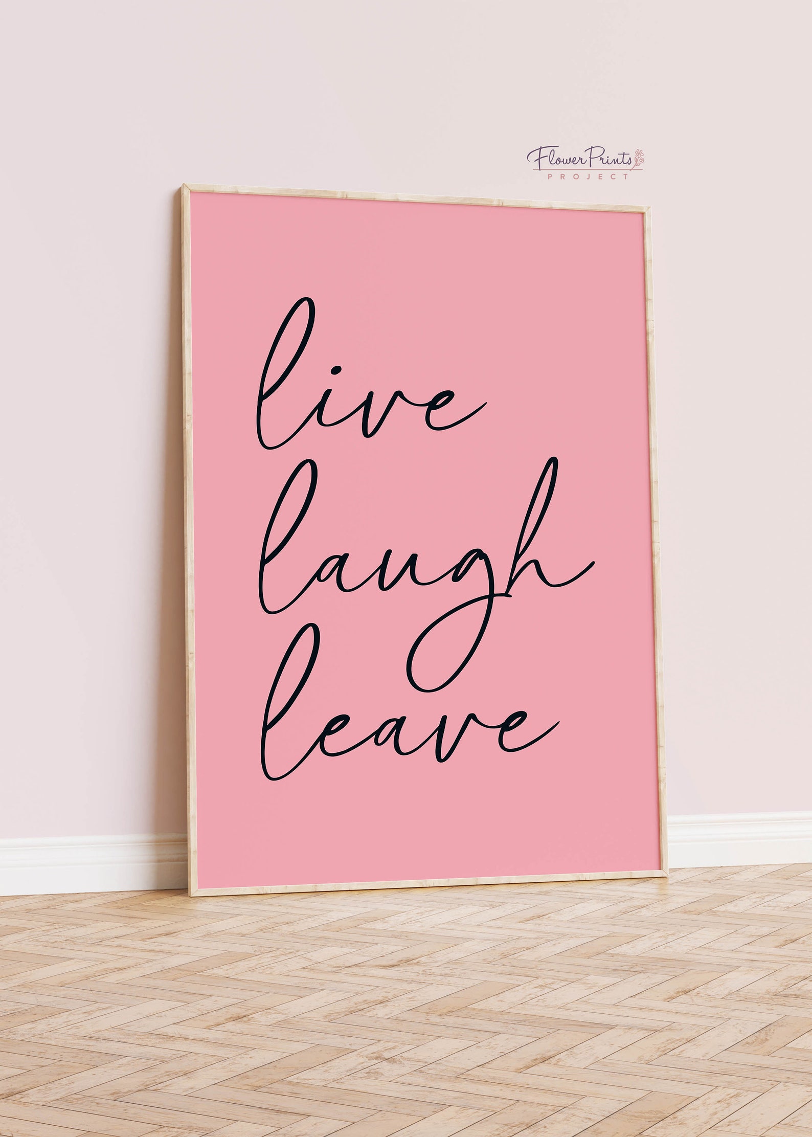 Live Laugh Leave Funny Printable Wall Art Black and Pink Etsy