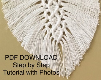 Macrame Leaf/Feather PDF File Tutorial with Step by Step photos