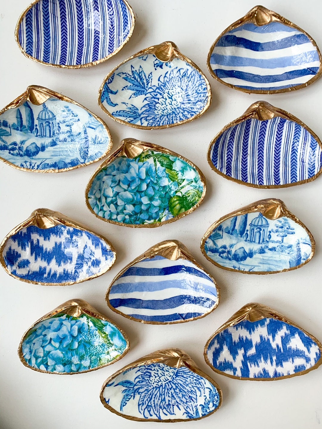 XL CLAM Decoupage Trinket/jewelry Dish Shell Art Jewelry Dish Clam Shell Decor Personalized