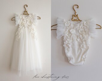 Christening dress, tulle christening gown, christening gown, baptism dress, baptism gown, lace dress