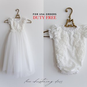 Lace christening dress, baptism dress