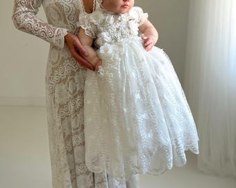 Christening dress,Tulle christening gown, christening gown, baptism dress, baptism gown, lace dress, christening shoes, taufkleid, babytaufe