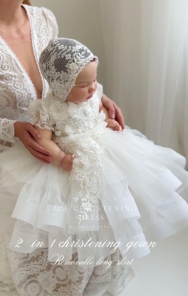 chinese dress ladies Penelope Christening Gown & Bonnet at Baby Beau & Belle
