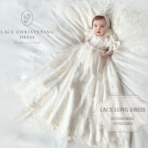 Bella cotton lace christening dress, lace christening dress, christening gown, baptism dress, baptism gown, lace dress for girl