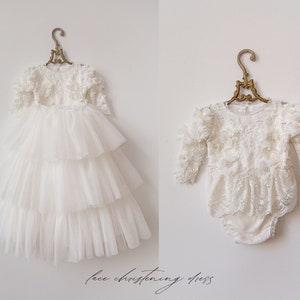 Tulle christening dress, lace christening dress, christening gown, baptism dress, baptism gown, lace dress