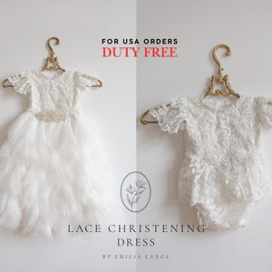Tulle christening dress, lace christening dress, christening gown, baptism dress, baptism gown, lace dress