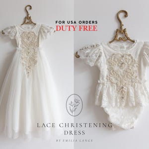 Christening dress, Tulle christening gown, christening gown, baptism dress, baptism gown, lace dress