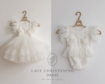 Christening dress, Tulle christening gown, christening gown, baptism dress, baptism gown, lace dress