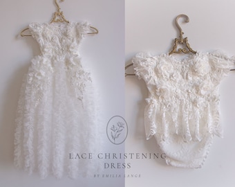 Christening dress, baptism dress for girl, baptism gown, lace dress, christening dress, christening heirloom dress