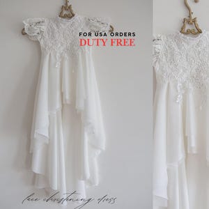 One piece christening dress, christening dress, christening gown, baptism dress, baptism gown, lace dress, dedication dress