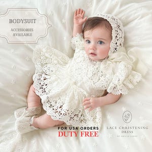 Clara cotton lace christening dress, lace christening dress, christening gown, baptism dress, baptism gown, lace dress for girl