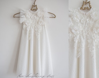 One piece christening dress, christening dress, christening gown, baptism dress, baptism gown, lace dress, dedication dress