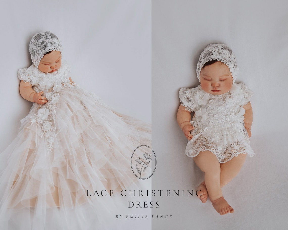 Christening Dress Bodysuit With Removable Skirt Christening Etsy