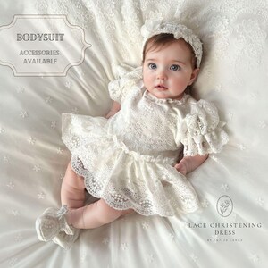 Bella cotton lace christening dress, lace christening dress, christening gown, baptism dress, baptism gown, lace dress for girl