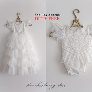 Tulle christening dress, lace christening dress, christening gown, baptism dress, baptism gown, lace dress