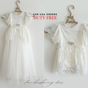 Christening tulle dress, christening lace gown, baptism dress, baptism gown, lace baby dress