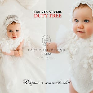 Christening dress, tulle christening gown, christening gown, baptism dress, baptism gown, lace dress