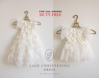 christening gown, christening dress, christening dress for baby girl, christening gown girl, removable skirt, bodysuit with removable skirt