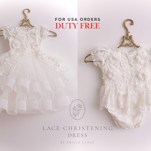 Christening dress, Tulle christening gown, christening gown, baptism dress, baptism gown, lace dress