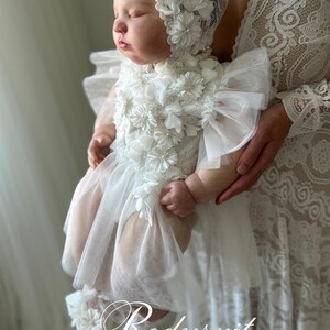 Bimbalo Short tulle white christening dress