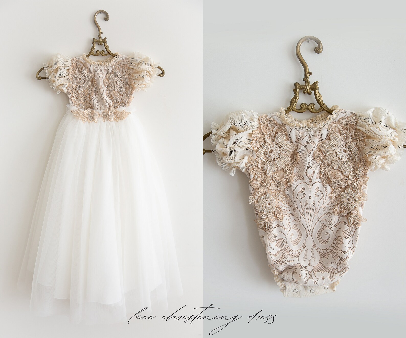 Christening Dress Bodysuit With Removable Skirt Christening Etsy
