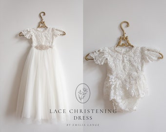 lace christening gown for baby girl