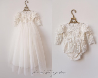 Christening dress, Tulle christening gown, christening gown, baptism dress, baptism gown, lace dress